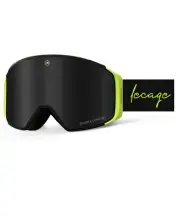 LECAGE HD UV400 Ski Goggles Magnetic Anti Fog Snowboard Goggles (Black & Green)