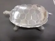 Turtle Candy Serving Bowl Trinket Tray Chrome Plated Decorative Centerpiece New