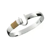 8mm .925 Sterling Silver & 14K Gold ST. CROIX Caribbean Hook Bracelet - 8