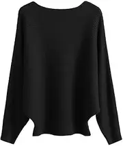 [MAKARTHY] Women's Batwing Sleeves Knitted Dolman Sweaters Pullovers Tops