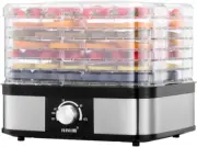 Meat Dryer Food Dehydrator Fruit Beef Jerky Maker W/ 7 Adjustable Trays - Black