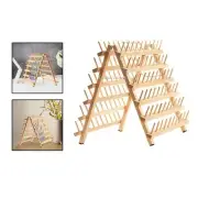 Wooden Thread Holder Embroidery Foldable Spool Rack Needlework Storage Braiding