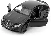 RMZ City 1:36 Benz C63 S AMG Car Model, Diecast Pull Back Model Toy Car, Doors Open, Collection Kids Toy for Aged 3 and up, Gift Black
