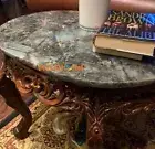 Uniquid Labradorite Stone Oval Decorative Table Gemstone Side Table Labradorite