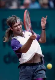Andre Agassi USA at the French Open Tennis Championships at the St- Old Photo 1
