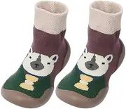 [BOLANA] Non-Slip Floor Socks for Babies Girls Newborn Step Socks Winter Moccasin Shoes Boots with Rubber Soles