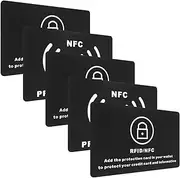 [HJZHII] 5 Pack RFID Blocking Card, Contactless NFC Debit Credit Card Protector NFC Blocking Cards Protecting Entire Wallet RFID Blocker for Passport Security No Batteries Required for Travel Work