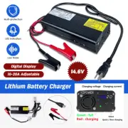 12V 10-20A LifePO4 Battery Charger 14.6V AC/DC Smart Charger for Lithium-Iron AU