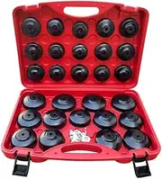 Shonee 30 Pcs Oil Filter Wrench Set, Steel Oil Filter Socket Set, 3/8" Drive Oil Filter Removal Tool Kit, Oil Filter Socket Set