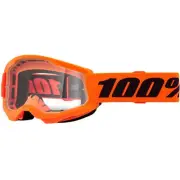100% Percent Strata 2 Neon Orange Clear Kids Goggles