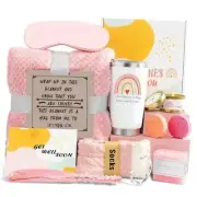 Get Well Soon Care Package, 12 Pcs Gift Basket for Sick Friends After Pink