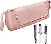 Travel Bag - Waterproof Curling Bag with Zipper, Portable Travel Anti-scalding Table Mat Bags, Large Capacity Curling Iron Storage Bags for Women - Pink