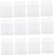 SHINEOFI 50pcs Transparent Small Bag Clear Envelope Pouch Small Envelopes Hangtag Pouches Storage Packets Kraft Paper Tags Envelopes Small Pouches Labels White Paper