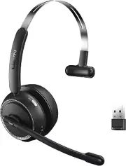 Wireless Headset with Mic for Work, Bluetooth Headset with Noise Cancelling