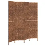 vidaXL Room Divider Screen Divider Privacy Screen 4-Panel Brown Water Hyacinth
