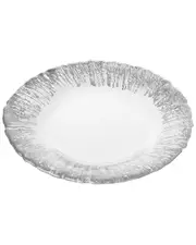 Alice Pazkus Set of Four 11in Dinner Plates With Flashy Silver Design