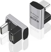 Duttek USB C U Adapter (2 Pack) USB C 180 Degree Adapter Support 40Gbps Data Transfer, 240W Charging and 8K Video, USB C Angle Adapter Compatible for Thunderbolt 4/3, Switch, MacBook, Laptop, Tablet