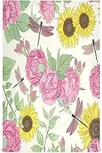 RPLIFE Flowers Sunflowers Dish Towels and Dishcloths Sets, 28x18 Bulk Tea Towels for Bread Making