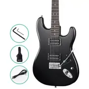 Alpha Electric Full Size Guitar Instrument Rock Carry Bag Steel String, Black