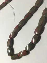 Twisted Rectangle Unakite Beads 8mm x 16mm