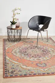Rug Culture Terracotta Multi Soft Vintage Look Rug