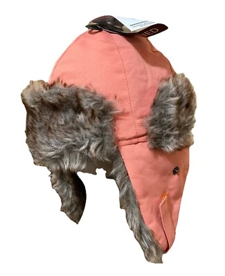 Grand Sierra Girls OSFM Faux Fur Fleece Lined Lantana Pink G Solid Aviator Hat