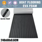 240×60CM Adhesive Sea Flooring Faux Teak EVA Foam Boat Yacht Decking Sheet Black