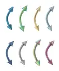 Eyebrow Ring Curved Barbell Anodized G5 Solid Titanium Cartilage Rook Daith 16G