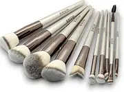 Premium Makeup Brushes 10pcs Vegan Makeup Brush Set with Travel Friendly Vegan Wrap Case for Beauty Makeup and Flawless Application for Face – Foundation Brush and Eyes