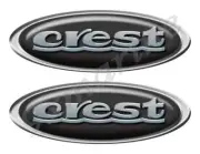 Two Crest Classic Oval Vinyl Stickers, Imitated 3D Appearance, 10" x 3.5"