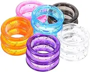 DRESSOOS 12pcs Silicone Finger Rings for Scissors Durable Barber Tool Accessories for Hair Cutting Styling Comfortable Grip Fits Scissors Multi Color