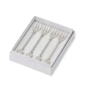 4pc Pilbeam Living Seychelles Sea Shell Appetiser Cocktail Party Forks Silver