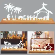 Christmas Nativity Scene Set Christmas People Nativity Set with Wooden Base Whit