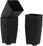 Milisten 20pcs Square Plastic Flower Pots for Nursery Seedling Containers for Home Gardening Vegetables and Crops