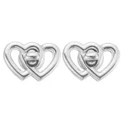 2Pcs Twist Turn Locks Aluminum Alloy Double Heart Turn Lock Clasp, Silver
