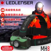 在飛比找Yahoo奇摩購物中心優惠-德國Ledlenser MH8 專業伸縮調焦充電型頭燈 (綠