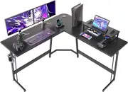 L Shaped Desk, 47 Inch Computer Desk with Monitor Stand, PC Gaming Desk, Corner