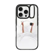 iPhone 16 Pro Impact Ring Stand Case MagSafe Compatible Coffee in Bed Transparent