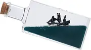 Honsheng Unsinkable Black Pearl Pirate Simulator Toy Wavey Boat in a Box Liquid Wave Cruise Fluid Ship Decoration Ornament for Car Decoration Paperweight Desk Toy Gifts