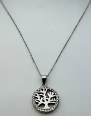 DaneCraft Tarnish Free 925 Sterling Silver 30 CZ Tree Of Life Necklace 18”