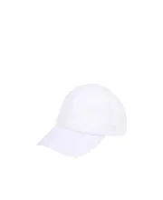 curved-peak cotton cap S,M White