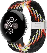 [Eiavike] Stretchy Braided Bands Compatible with Google Pixel Watch/Pixel Watch 2, Adjustable Elastic Nylon Woven Breathable Sport Loop Straps for Google Pixel Watch 2/1 Wristbands Women Men