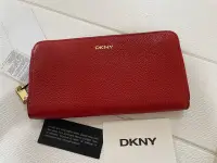 在飛比找Yahoo!奇摩拍賣優惠-DKNY 紅色 長夾 女款 女生 全皮 牛皮 皮夾 錢包 防