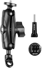 zolyet PU702B Bike Rear-View Mirror Mou Bracket Cycle Sports Camera Holder 1/4 Inch Screw with Sports Camera Mounting Adapter Replaceme for Hero 11/10/9/8 ONE/ X2/ X3/GO2 Black