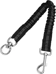 Reflective Dog Extension Leash Heavy Duty Elastic Walking Lead for Small and Medium Dogs Nylon Rope for Safety During Nighttime Walks and Outdoor Activities Black