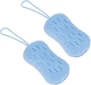 PENIKOKO Household Bath Shower Massaging Silicone Bathing Shower 2pcs Soft Body Brush for Dry Brushing