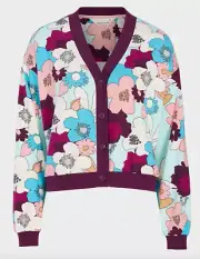 NEW PETER ALEXANDER SOFT FLORAL CROPPED CARDIGAN RRP$89.95 WOMENS LARGE L