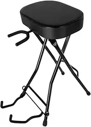 Tadill Guitar Stool, Seat, Foldable, Guitar Stool, Folding Chair with Holder for Musicians Playing Electric Guitarists