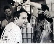 Steiner Sports MLB New York Yankees Yogi Berra Champagne Celebration B&W Horizontal 16x20 Photograph (Signed by Regan)