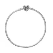 Pandora 598827C01-19 Family Tree Heart Clasp Snake Chain Bracelet - Sterling Sil